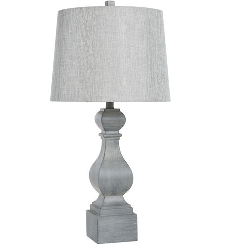 Old Gray 30.5 inch 150 watt Gray Distressed Table Lamp Portable Light