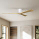 Atlas Irene-3H 72 inch Gloss White with Light Maple Tone Blades Flush Mount Paddle Fan