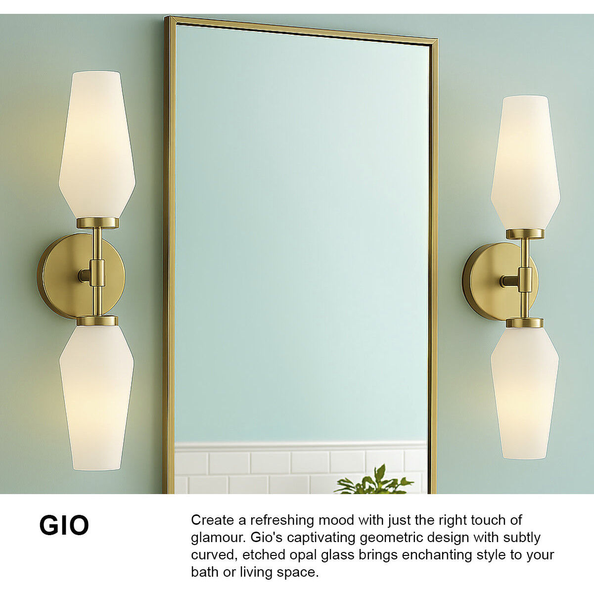 Gio Sconce Wall Light in Lacquered Brass, Large