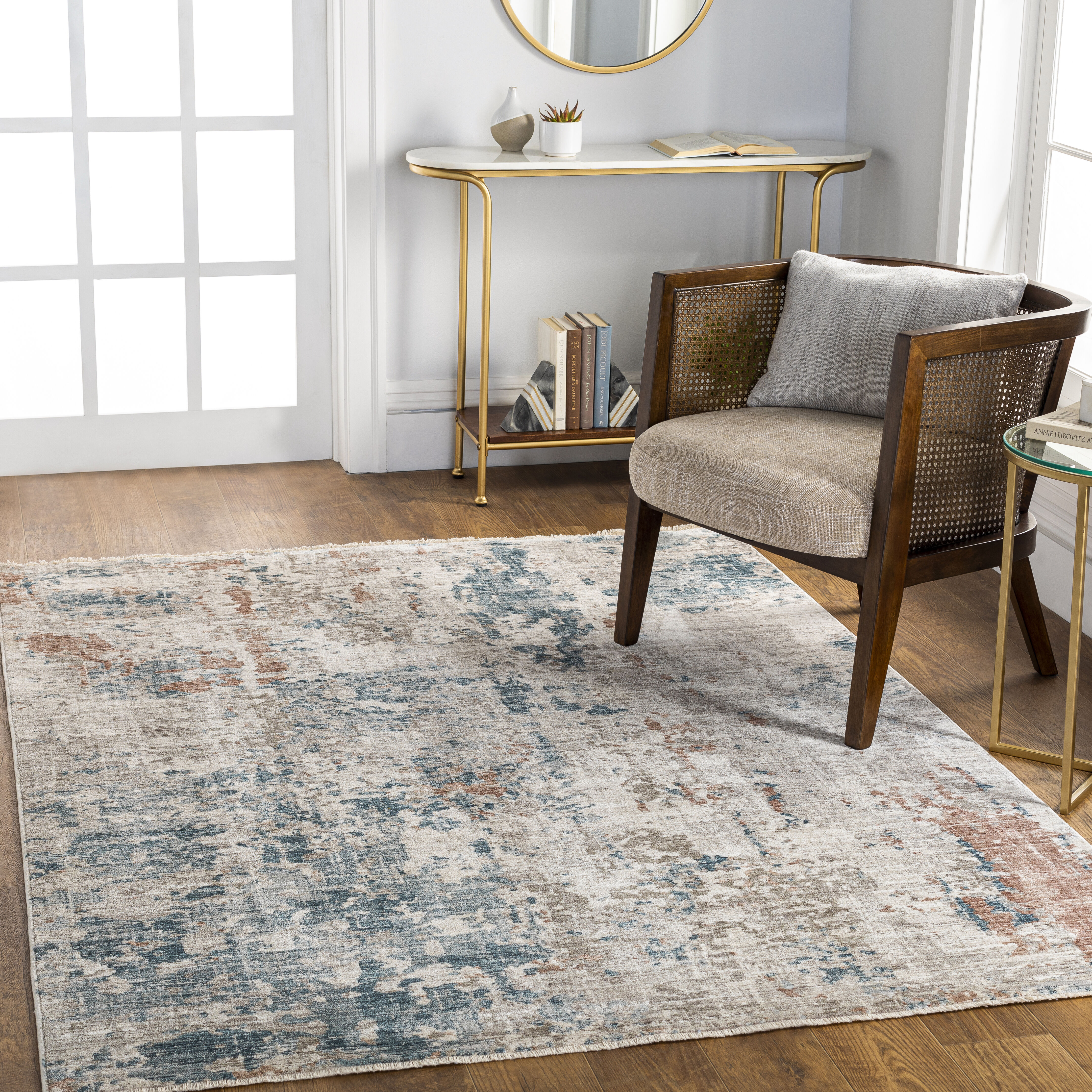 Carlisle 93 X 63 inch Light Grey Rug, Rectangle