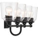Antonia 4 Light 35 inch Coal Black Bath Vanity Light Wall Light