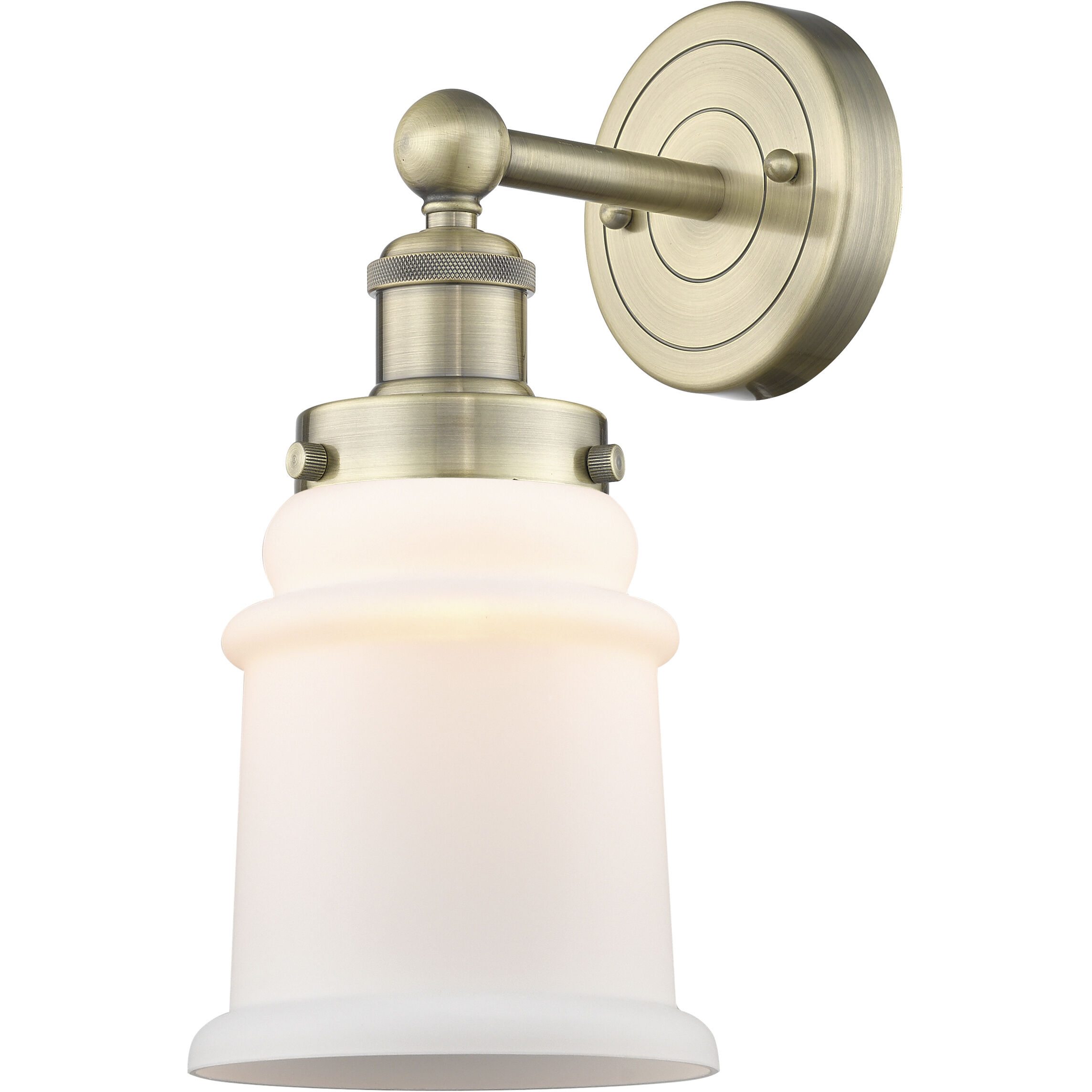 Canton Sconce Wall Light in Antique Brass, Matte White