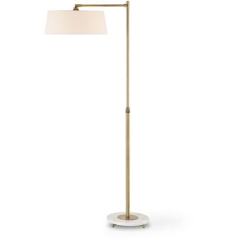 Branch Out 66.5 inch 100.00 watt Antique Brushed Brass and White Marble Floor Lamp Portable Light