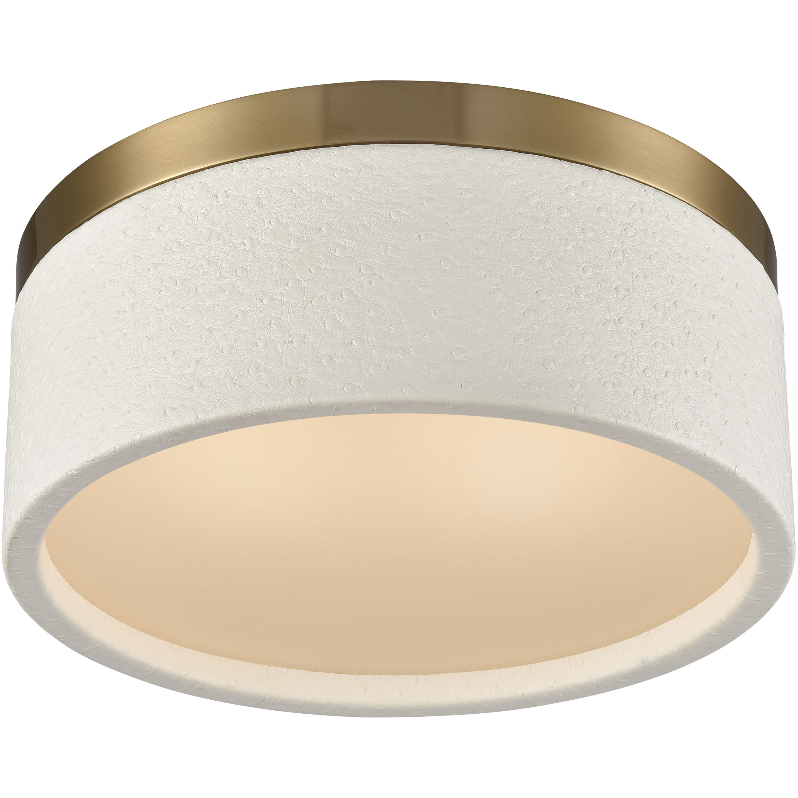 Engel 2 Light 12 inch Satin Brass with White Birch Flush Mount Ceiling Light