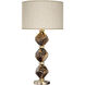 Natural Inspirations 30.5 inch 100 watt Gold Table Lamp Portable Light in Black Studio Glass, Beige Fabric