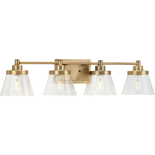 Hinton 4 Light 34 inch Vintage Brass Bath Vanity Wall Light