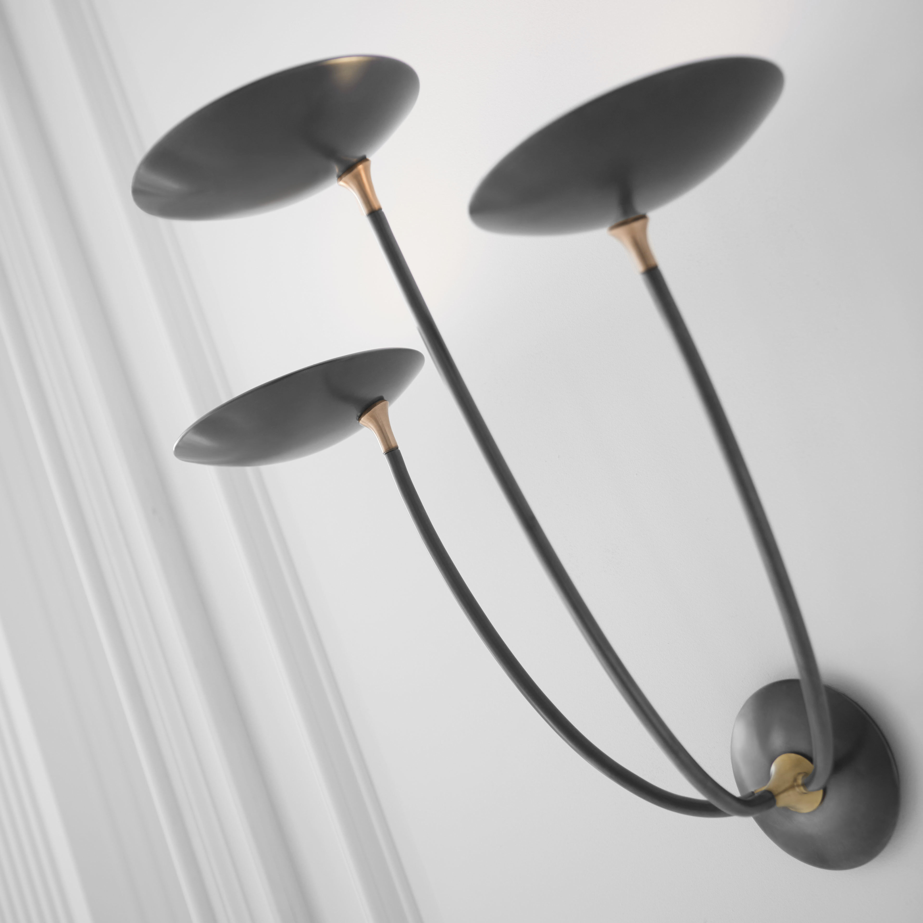 Thomas O'Brien Keria LED 22 inch Bronze and Hand-Rubbed Antique Brass Triple Sconce Wall Light, Large