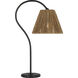 Amber Lewis Dume 23.5 inch 15 watt Aged Iron Arched Table Lamp Portable Light in Natural Abaca