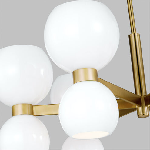 kate spade new york Londyn 12 Light 28 inch Burnished Brass with Milk White Glass Chandelier Ceiling Light
