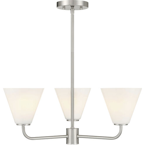 Blair 3 Light 24 inch Satin Nickel Chandelier Ceiling Light