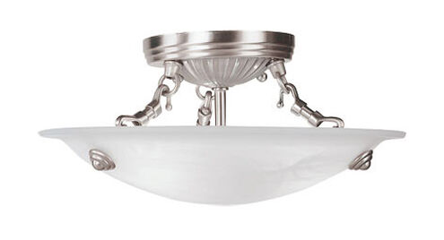 Oasis 3 Light 12 inch Brushed Nickel Semi-Flush Mount Ceiling Light