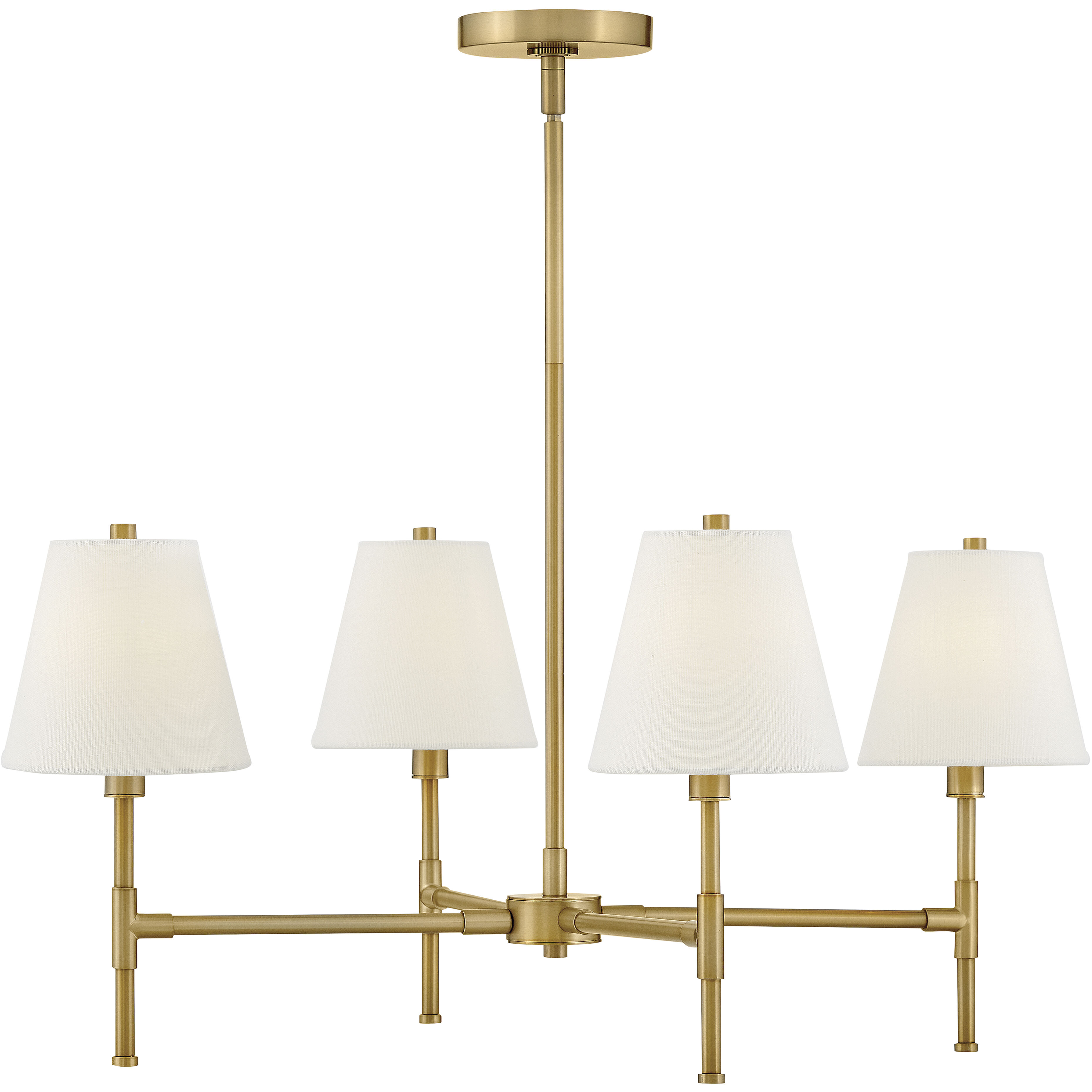 Beale 4 Light 28 inch Lacquered Brass Chandelier Ceiling Light