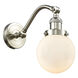 Franklin Restoration Beacon 1 Light 6 inch Brushed Satin Nickel Sconce Wall Light in Matte White Glass, Franklin Restoration