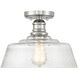 Vintage 1 Light 13 inch Polished Nickel Semi-Flush Ceiling Light