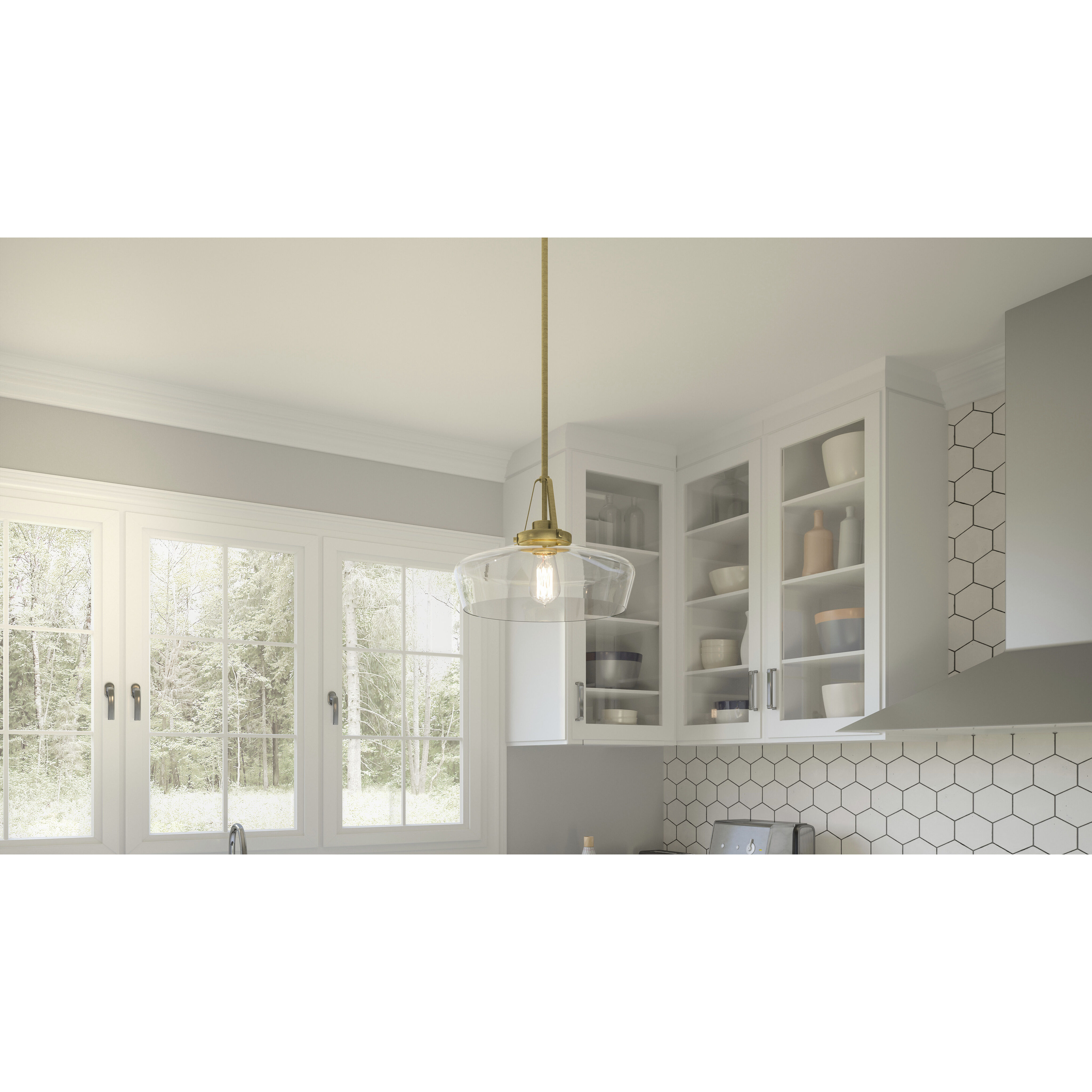 Haven 1 Light 14 inch Aged Brass Pendant Ceiling Light