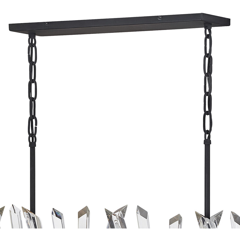 Revel LED 41.5 inch Black Chandelier Ceiling Light, Linear & Oval