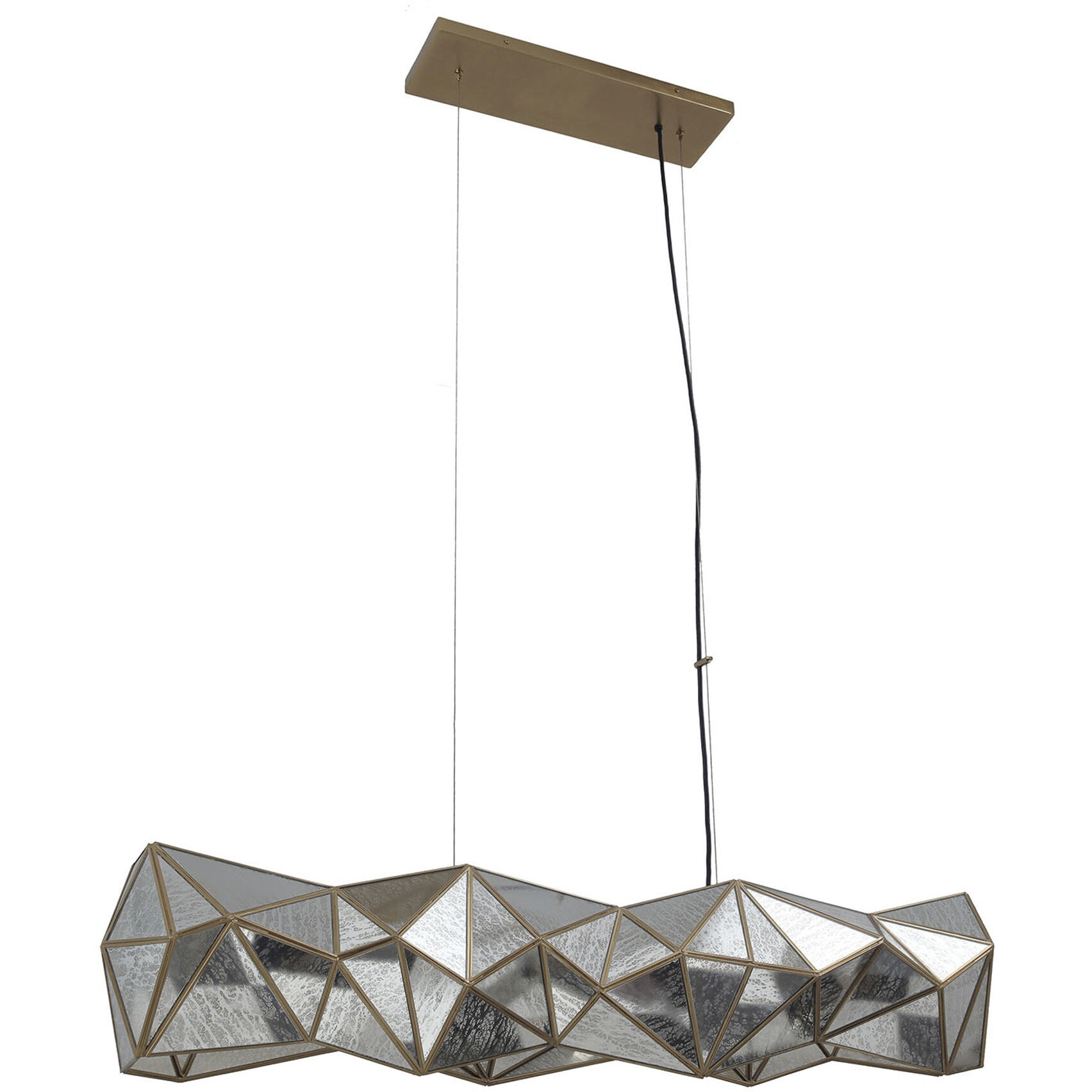 Geo-Gem 6 Light 48 inch Brass Antique Island Light Ceiling Light