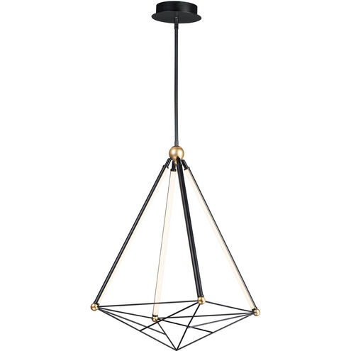 Spire LED 26.75 inch Black and Gold Single Pendant Ceiling Light
