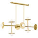 Kelly by Kelly Wearstler Nodes 8 Light 53.13 inch Burnished Brass Linear Chandelier Ceiling Light