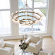 Selene LED 60 inch Lacquered Brass Chandelier Ceiling Light in Swirled, Multi Tier