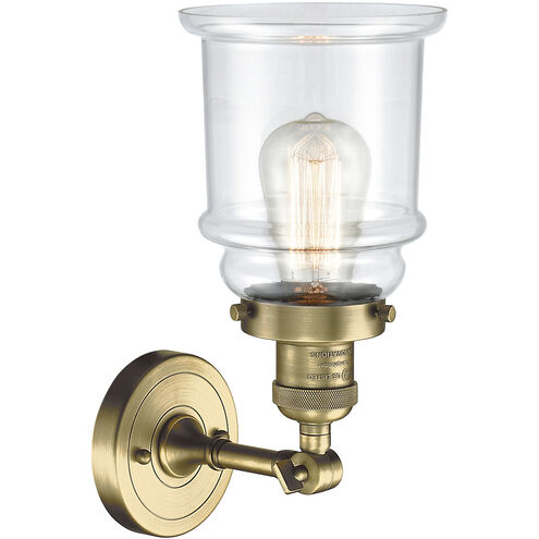 Franklin Restoration Canton 1 Light 7 inch Antique Brass Sconce Wall Light in Incandescent, Clear Glass, Franklin Restoration