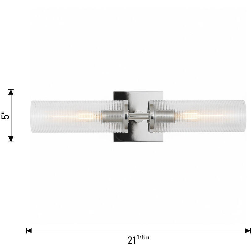 Drew & Jonathan Sarita 2 Light 21.13 inch Chrome Sconce Wall Light, Medium