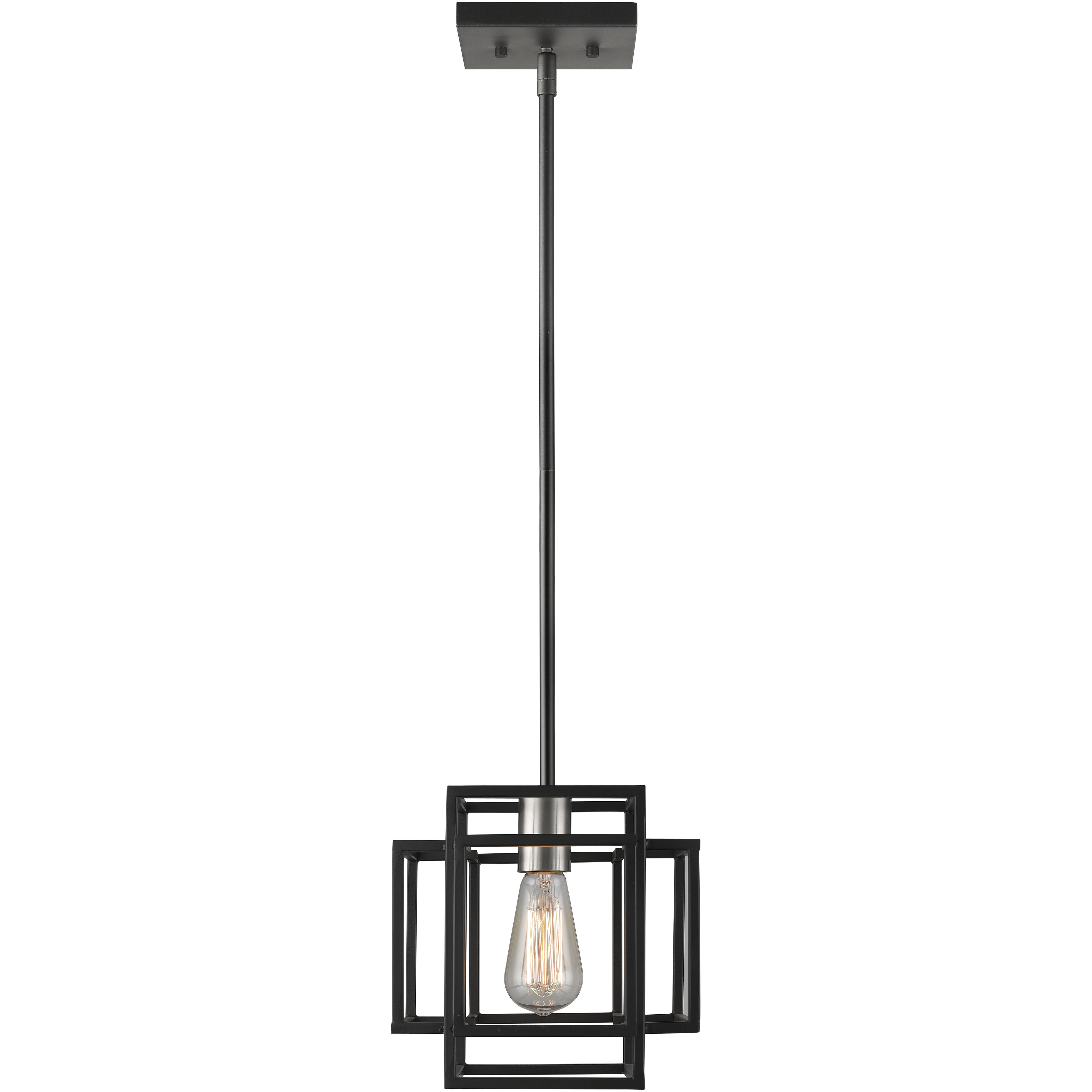 Titania 1 Light 8.5 inch Black and Brushed Nickel Pendant Ceiling Light