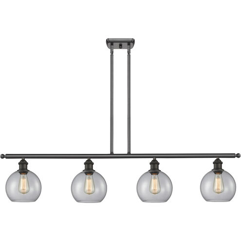 Ballston Athens LED 48 inch Oil Rubbed Bronze Island Light Ceiling Light in Clear Glass, Ballston