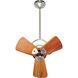 Matthews-Gerbar Bianca Direcional 16 inch Polished Chrome with Solid Mahogany Wood Blades Directional Ceiling Fan, Matthews-Gerbar