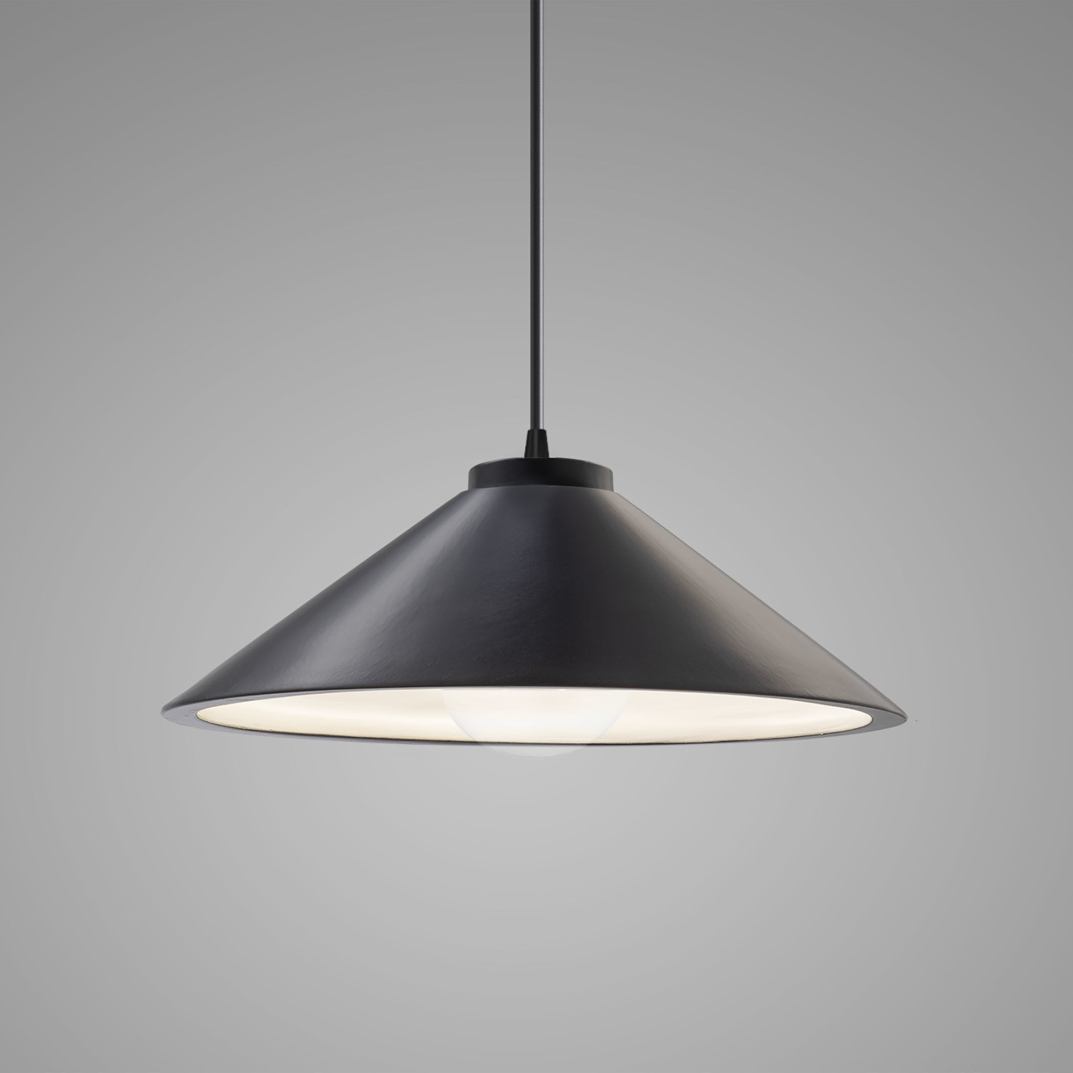 Radiance Collection LED 11.75 inch Carbon Matte Black with Matte Black Pendant Ceiling Light