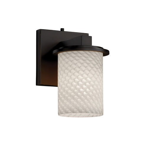 Fusion 1 Light 5 inch Brushed Nickel Wall Sconce Wall Light in Incandescent, Weave Fusion