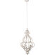 Carved 6 Light 20.5 inch Cream and White Pendant Ceiling Light