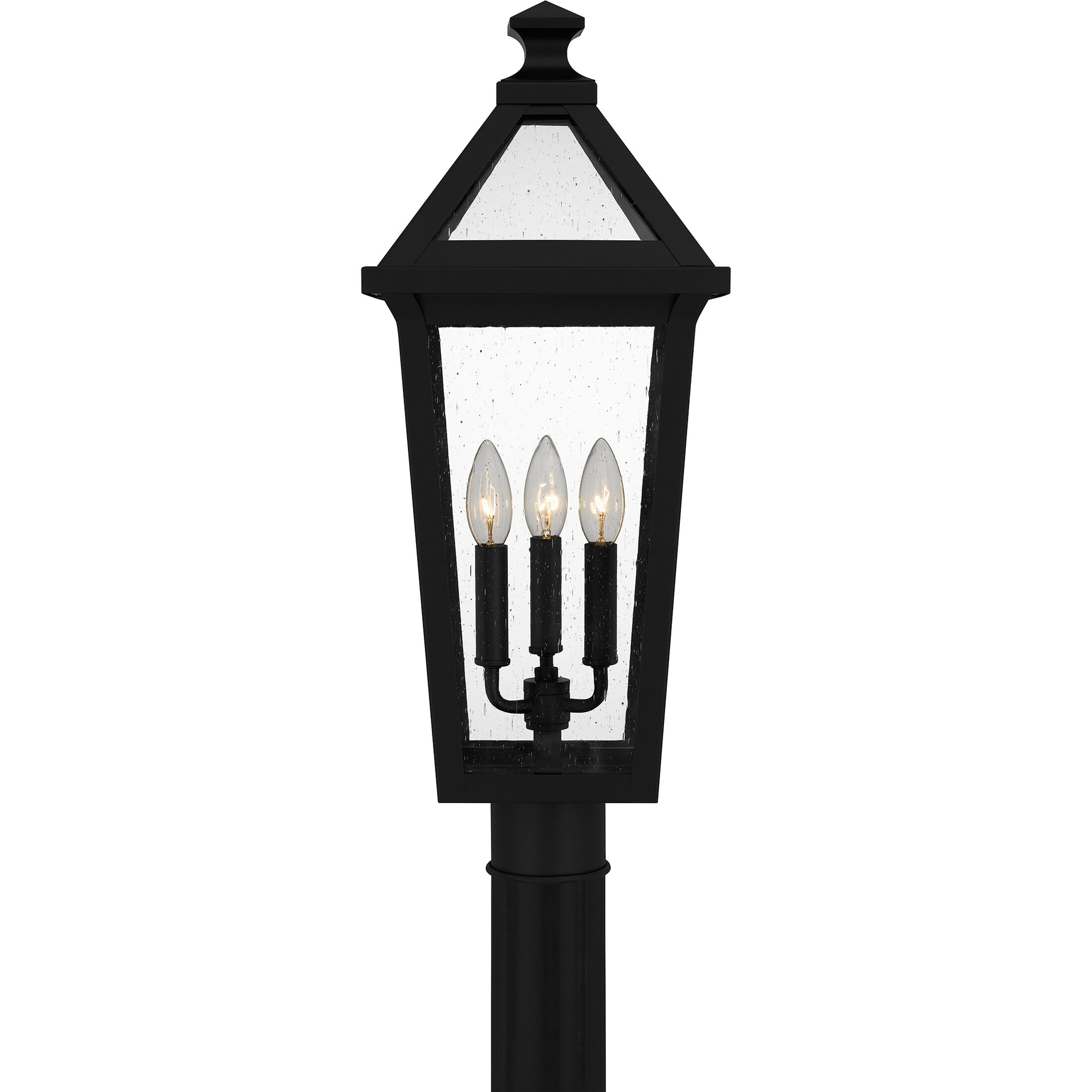 Boulevard 3 Light 23.75 inch Matte Black Outdoor Post Lantern, Large