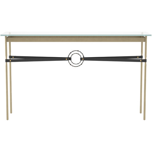 Equus 54 X 14 inch Soft Gold and Oil Rubbed Bronze Console Table in Leather Black, Soft Gold/Oil Rubbed Bronze