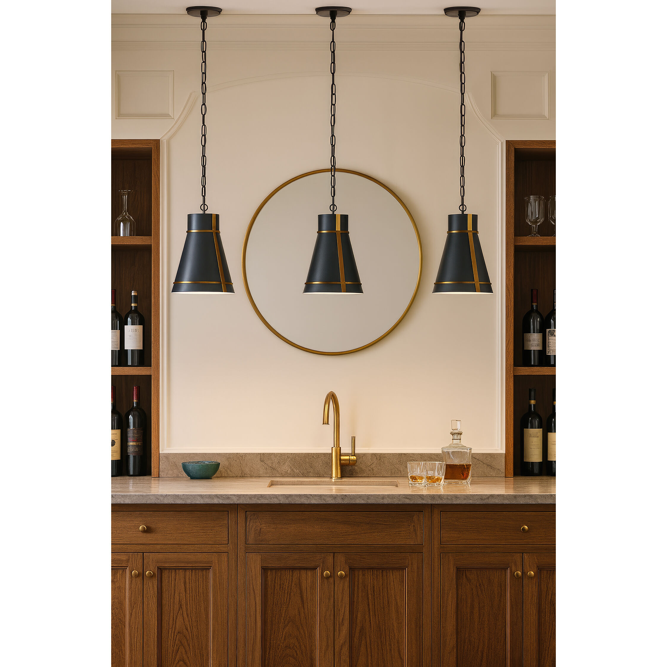 Brasserie 1 Light 12.5 inch Blackened Zinc and Heritage Bronze Mini Pendant Ceiling Light