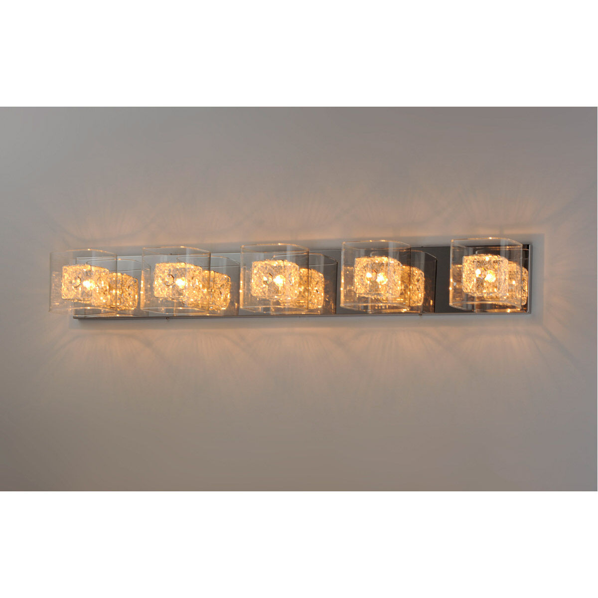 Gem 5 Light 39 inch Polished Chrome Bath Vanity Light Wall Light in Silver