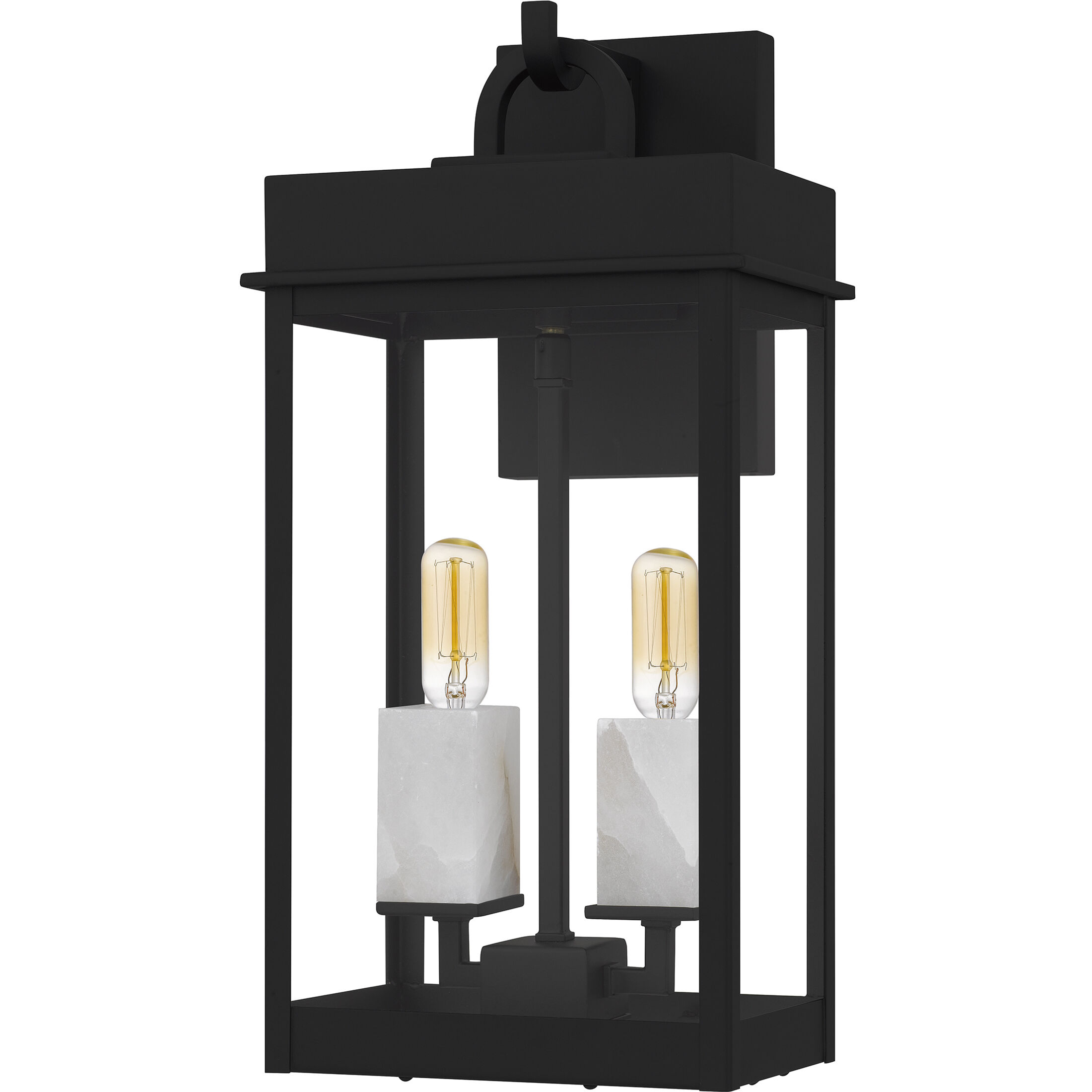 Carmen 2 Light 16.25 inch Matte Black Outdoor Wall Lantern, Medium