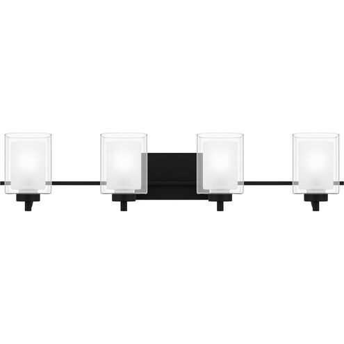 Kolt 4 Light 36 inch Matte Black Bath Light Wall Light
