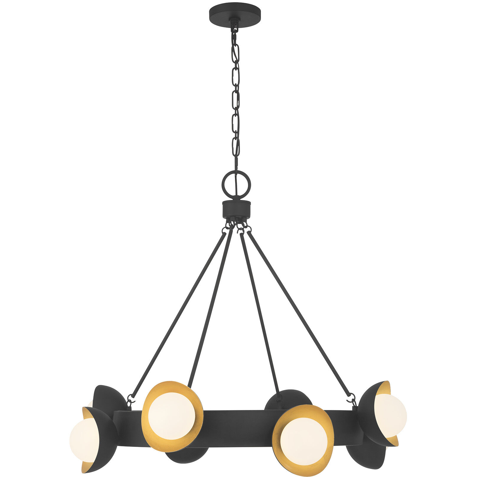 Pierson LED 33 inch Black Cashmere and True Gold Chandelier Ceiling Light