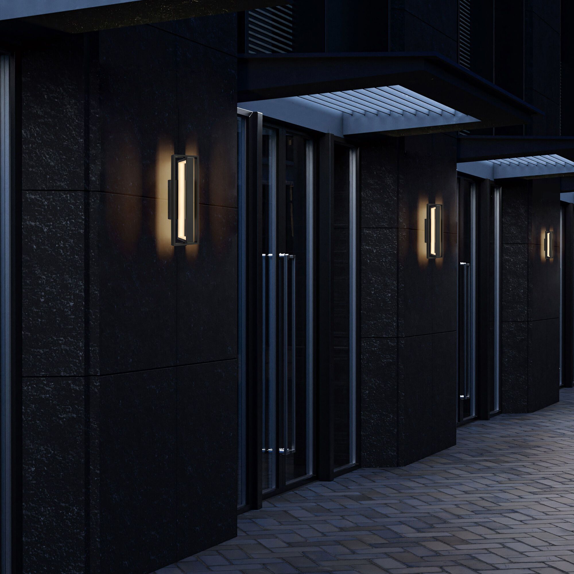 In & Out LED 18.5 inch Sand Black Outdoor Wall Sconce