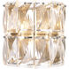 Amazone 3 Light 12.2 inch Nickel Wall Lamp Wall Light in Crystal Glass