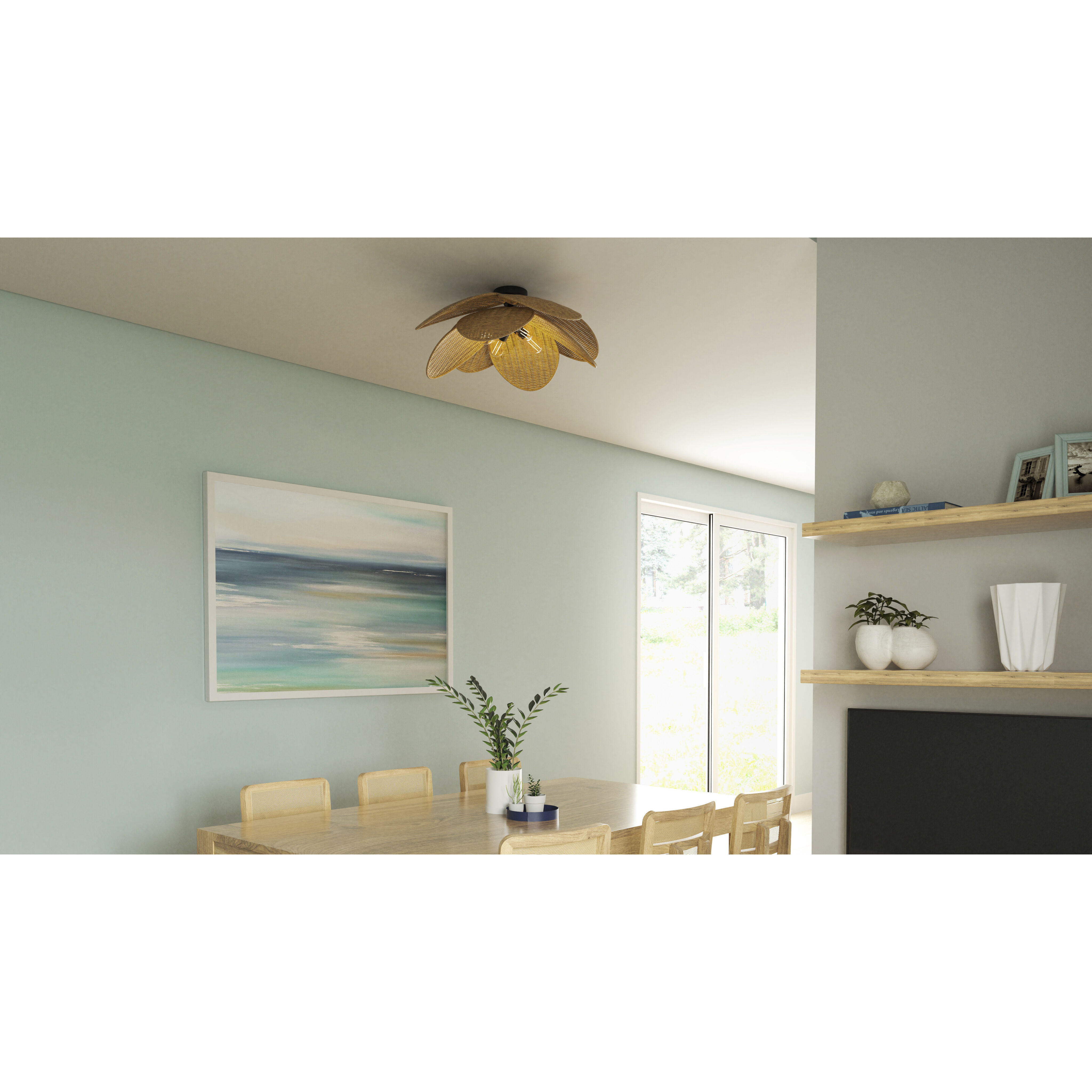 Willa 4 Light 30 inch Matte Black Semi-Flush Mount Ceiling Light, Extra Large