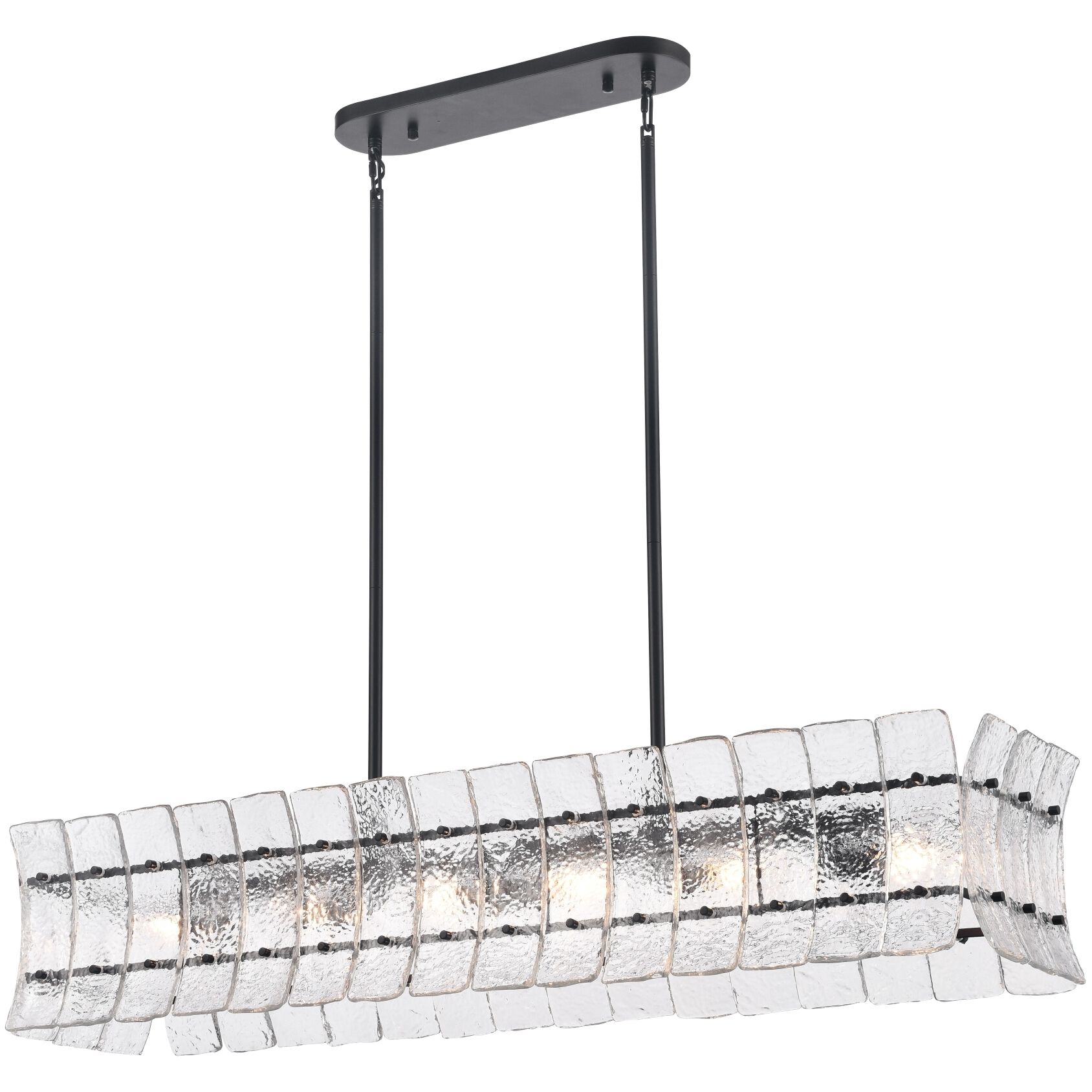Sophie 6 Light 47 inch Matte Black Linear Chandelier Ceiling Light