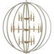 Euclid 16 Light 44 inch Cement Gray with Brushed Gold Indoor Chandelier Ceiling Light