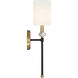 Tivoli 1 Light 5 inch Black with Warm Brass Accents Wall Sconce Wall Light
