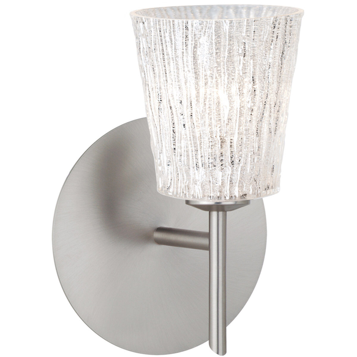 Nico 4 1 Light 5 inch Satin Nickel Mini Sconce Wall Light in Halogen, Glitter Stone Glass