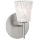 Nico 4 1 Light 5 inch Satin Nickel Mini Sconce Wall Light in Halogen, Glitter Stone Glass