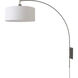 Span 1 Light 5 inch Black Nickel Wall Mounted Arc Lamp Wall Light in White Fabric