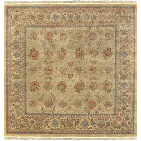 Taj Mahal 96 X 96 inch Tan, Dark Brown, Camel, Dark Green Rug