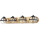 Davenay 4 Light 31 inch Satin Brass with Matte Black Vanity Light Wall Light in Satin Brass/Matte Black